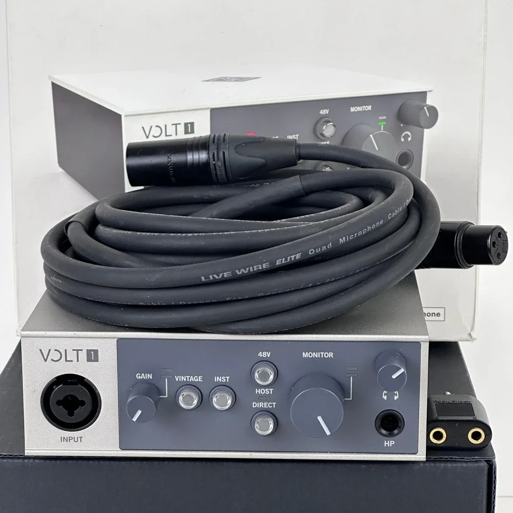 Universal Audio Volt 1 USB Audio Interface Vintage Preamp Mode MIDI XLR Cable